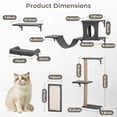 thumbnail image 3 of Cat Wall Shelves Perches Set, DOMIPET 5 in 1 Wall Furniture, Sleeping Playing Lounging Climbing Wall-mounted Cat Tree House for Multiple Cats, 3 of 9