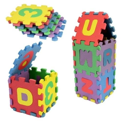 36pcsUnisex Mini Puzzle Kid Educational Toy Alphabet Letters Numeral Foam Mat KW 