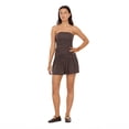 thumbnail image 4 of Forever 21 Women’s Strapless Mini Dress, Drop Waist Ruched Bodycon Silhouette with Flared Ruffle Hem for Parties and Going-Out Looks, XS-XL, 4 of 6