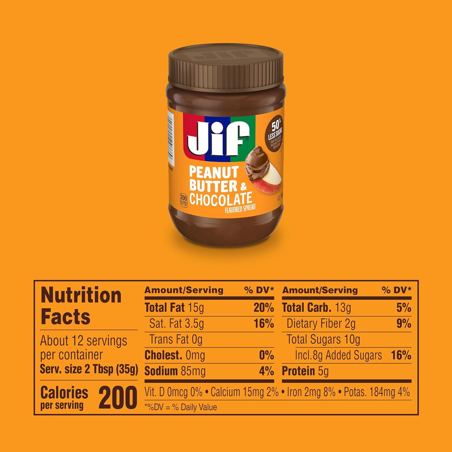 2 Pack Jif Peanut Butter & Chocolate Flavored Spread