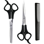 6.5" Stainless Steel Hair Cutting Scissors Shears Kit Hairdressing Scissors Hairdressing Three-Piece Set for Men Women Barber Kids Adults Pets
