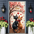 thumbnail image 6 of Pink Cherry Blossom Love Banner Red Heart Romantic Display Cartoon s Golden Love Backdrop for Valentine's Day Anniversary Romantic Date, 6 of 9