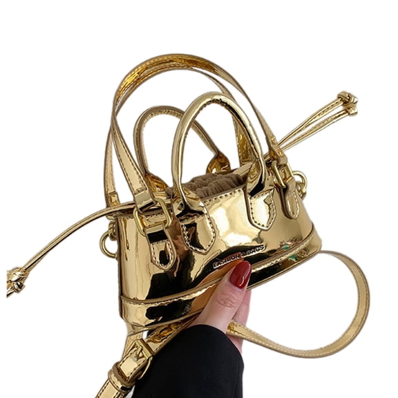 Leather Crossbody Purse for Women, Small Shoulder Bag Handbag Purse Drawstring Closure Handbag Clutch Bag