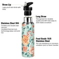 thumbnail image 3 of ALAZA Rose Flower with Leaves Water Bottle Insulated Flask Stainless Steel Straw Lid 20 oz, 3 of 6