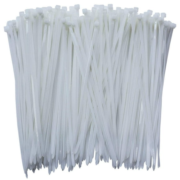 Attaches à Fermeture Éclair Transparentes de 8 Pouces (Longueur de Liaison 6.7 Pouces), 300 Pcs Attaches de Câble en Nylon, Sangle de Cordon Robuste Blanc