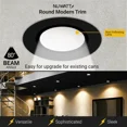 thumbnail image 2 of NuWatt 4 in. Black Trim MR16 Low Voltage 12V Retrofit LED Can Light, 5CCT Recessed Downlight 6PK, 2 of 9