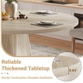 thumbnail image 5 of UHOMEPRO Round Dining Table, 47" Circle Kitchen Table for 4-6, Farmhouse Dining Room Table with Sturdy Wood Strip Base, Modern Dining Table for Dining Room Living Room, Beige(Only Table), 5 of 7
