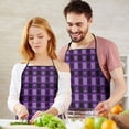 thumbnail image 4 of Halloween Purple Checkered Ghosts and Icons Apron-Garden Aprons for Women with Pockets-Cotton Linen Waterproof Kitchen Cooking Gardening Aprons Adjustable for Kitchen,Cooking,BBQ and Salon 33"x27", 4 of 7