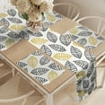 thumbnail image 2 of Ambesonne Off White Table Runner & Placemats, Digital Leaves Pattern, Placemat 4 pcs + Runner 16"x72", Charcoal Grey and Yellow, 2 of 2