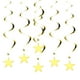 thumbnail image 1 of Decoraciones de Estrellas Colgantes de 6 piezas, Decoraciones Colgantes de Estrella de 27 pulgadas, Suministros para Fiestas Brillantes para Bodas, Fiestas de Cumpleaños y Graduaciones, Dorado, 1 of 7