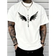 thumbnail image 1 of Camiseta con estampado de alas: Camiseta informal de verano de manga corta con estampado de alas - Camisetas para hombre, camisetas deportivas de ocio, 1 of 5