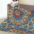 thumbnail image 6 of Fuzoiu Round Mandala Print Ultra-Soft Micro Fleece Blanket,All Seasons Flannel Throw, Lightweight Blanket for Bed, Sofa, Couch, Movie Night, Camping, and Travel-60"x50", 6 of 7