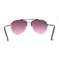 thumbnail image 2 of Mens Half Rim Double Bridge Tear Drop Pilot Metal Rim Sunglasses Gold Burgundy, 2 of 4