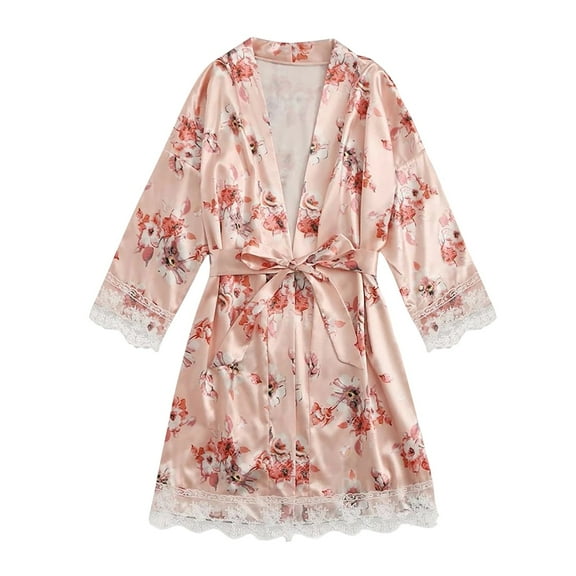 Lindreshi Robes for Women Plus Size 4X Satin Silk Pajamas Women Nightdress Lingerie Robes Underwear Sleepwear Sexy