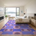 thumbnail image 3 of ODIKA 9'x12' Washable Area Rug Pink Checkered Grid Alternating Squares Scattered Symmetrical for Dining Room, Basement, Large Office, Non-Slip Chair-Friendly, 3 of 7