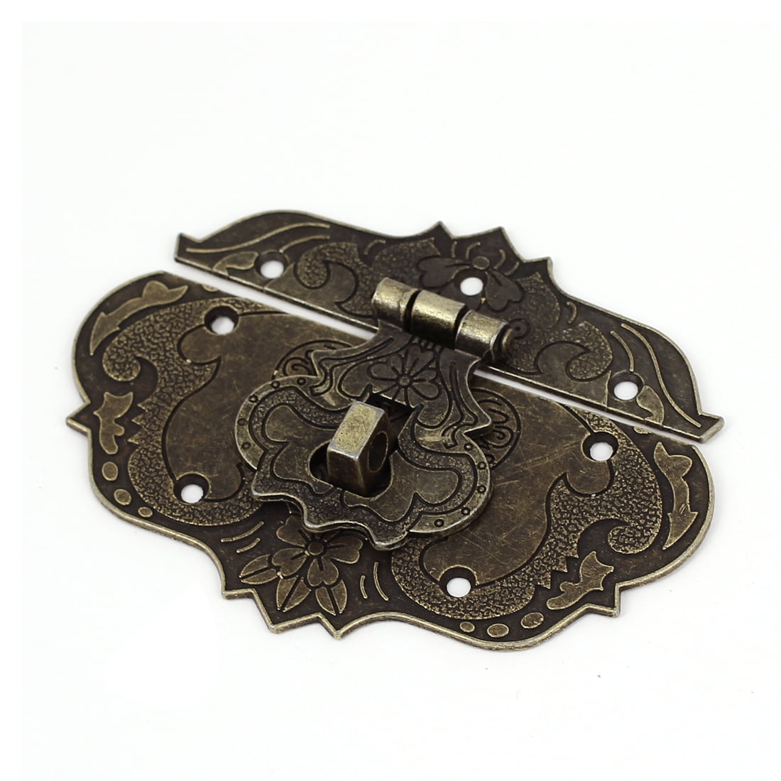 Uxcell Antique Style Wooden Case Chest Toolbox 86x65mm Clasp Hasp Latch Bronze Tone