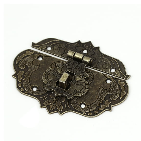 Uxcell Style Wooden Case Chest Toolbox 86x65mm Clasp Hasp Latch Bronze Tone