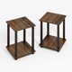 thumbnail image 4 of Mesa auxiliar Furinno Simplistic con marco de plástico de nogal negro, paquete de 2 unidades, 4 of 6