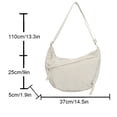 thumbnail image 2 of HUISZJ Shoulder Bag Half Moon Bag, Large Capacity Crossbody Bag, Adjustable Strap Shoulder Bag for Travel Commute Work (White), 2 of 10