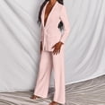 thumbnail image 4 of Womens 2 Piece Suits Set Business Office One Button Blazer  Casual Long Sleeve Pant Suit Set, 4 of 9