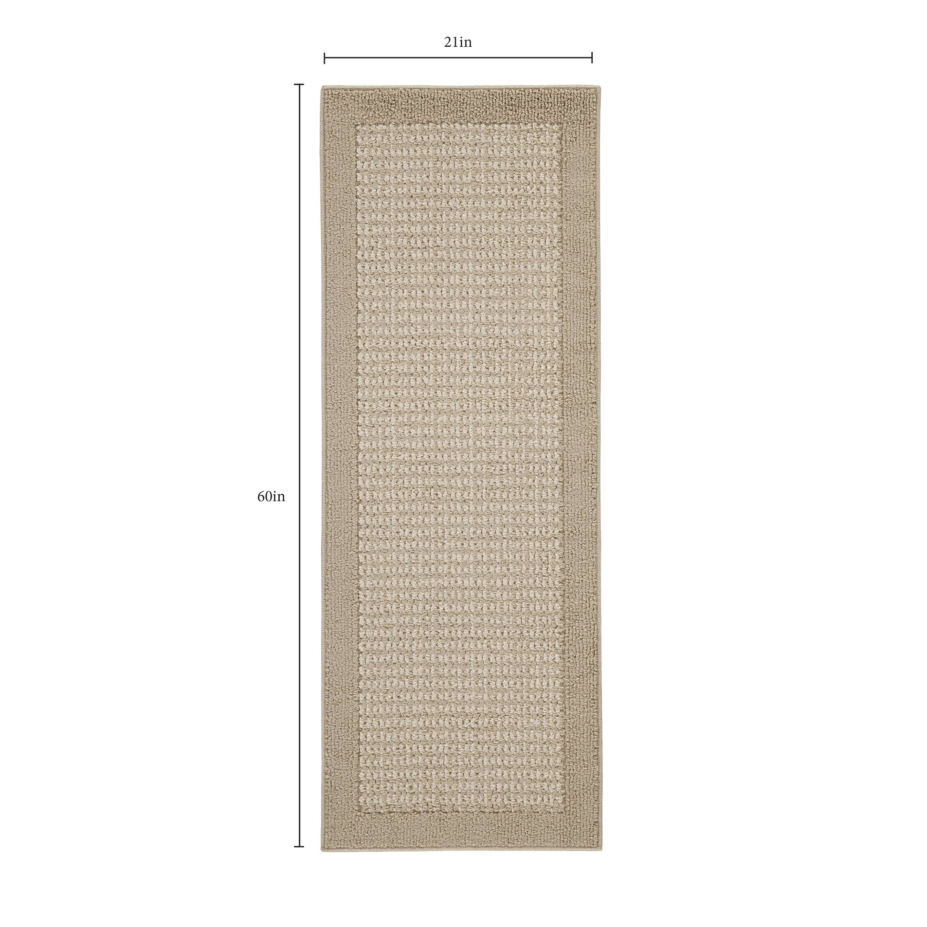 Mainstays Faux Sisal Beige Border Indoor Hallway Runner Rug, 1 ft 9 in x 5 ft