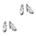 thumbnail image 1 of Dalazy Chaussures de Poupée Talons Hauts Élégants Accessoires pour Poupée 1/6 Fille Blanc 2Set, 1 of 6