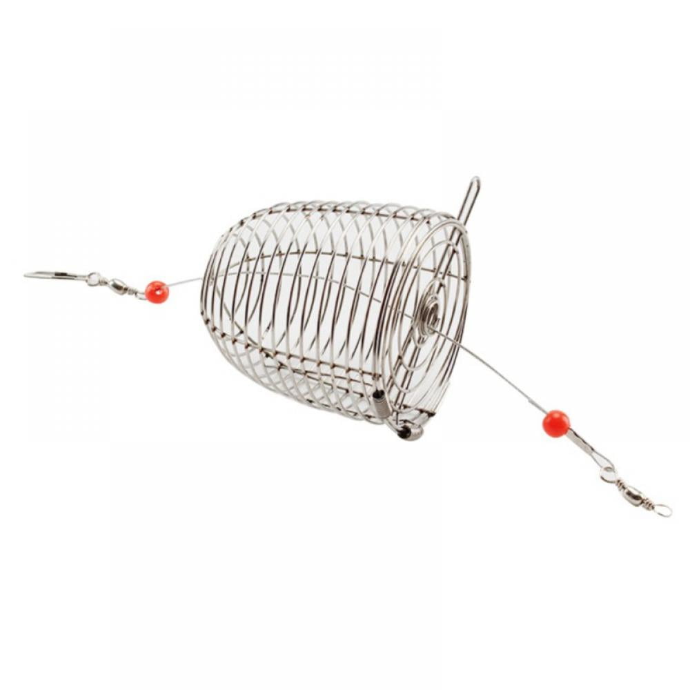 1 Pc Small Bait Cage Fishing Trap Basket Feeder Holder Stainless Steel Wire LE 