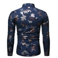 thumbnail image 3 of POINTERTECK Revers Homme Regular Fit Manches Longues Luxe Bronzage Imprimé Bouton Parti Chemises, 3 of 6