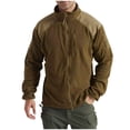 thumbnail image 1 of LOVZFMLL Jackets for Men's Stand Up Collar Zipper Pocket Splicing Fleece Jacket For Warmth, 1 of 2