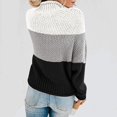 thumbnail image 4 of Baqcunre Women's Sweaters Autumn Winter Women Knit Color Matching Round Neck Loose Casual Sweater Tops Long Sleeve Sweater For Women Hoodies For Women Fall Outfits Women Trendy A L, 4 of 6