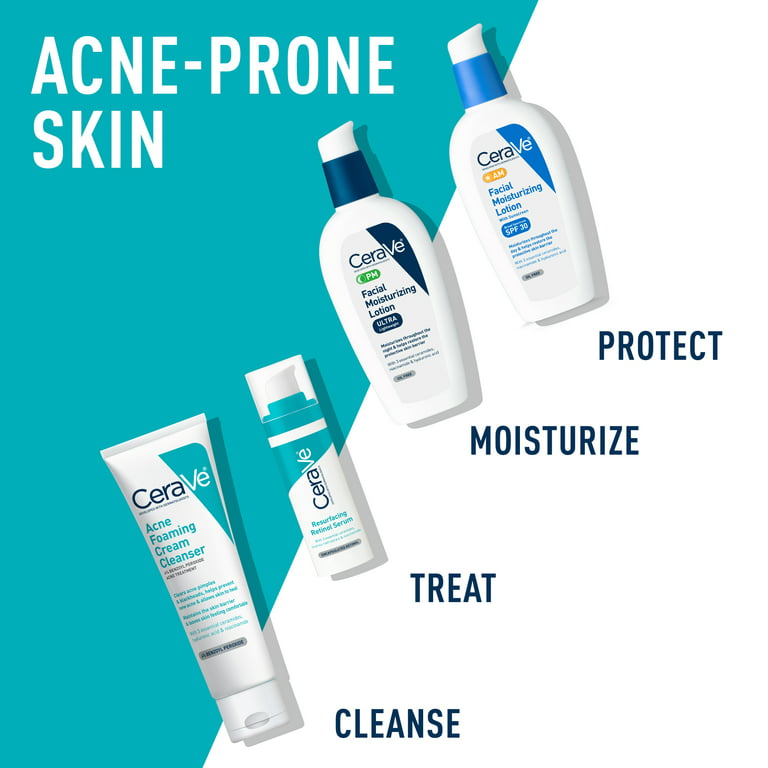 CeraVe Acne Foaming Cream Face Cleanser, Acne Treatment Face Wash 4% Benzoyl Peroxide, Hyaluronic Acid, and Niacinamide, Fragrance-Free, 5 fl oz​ - Walmart.com