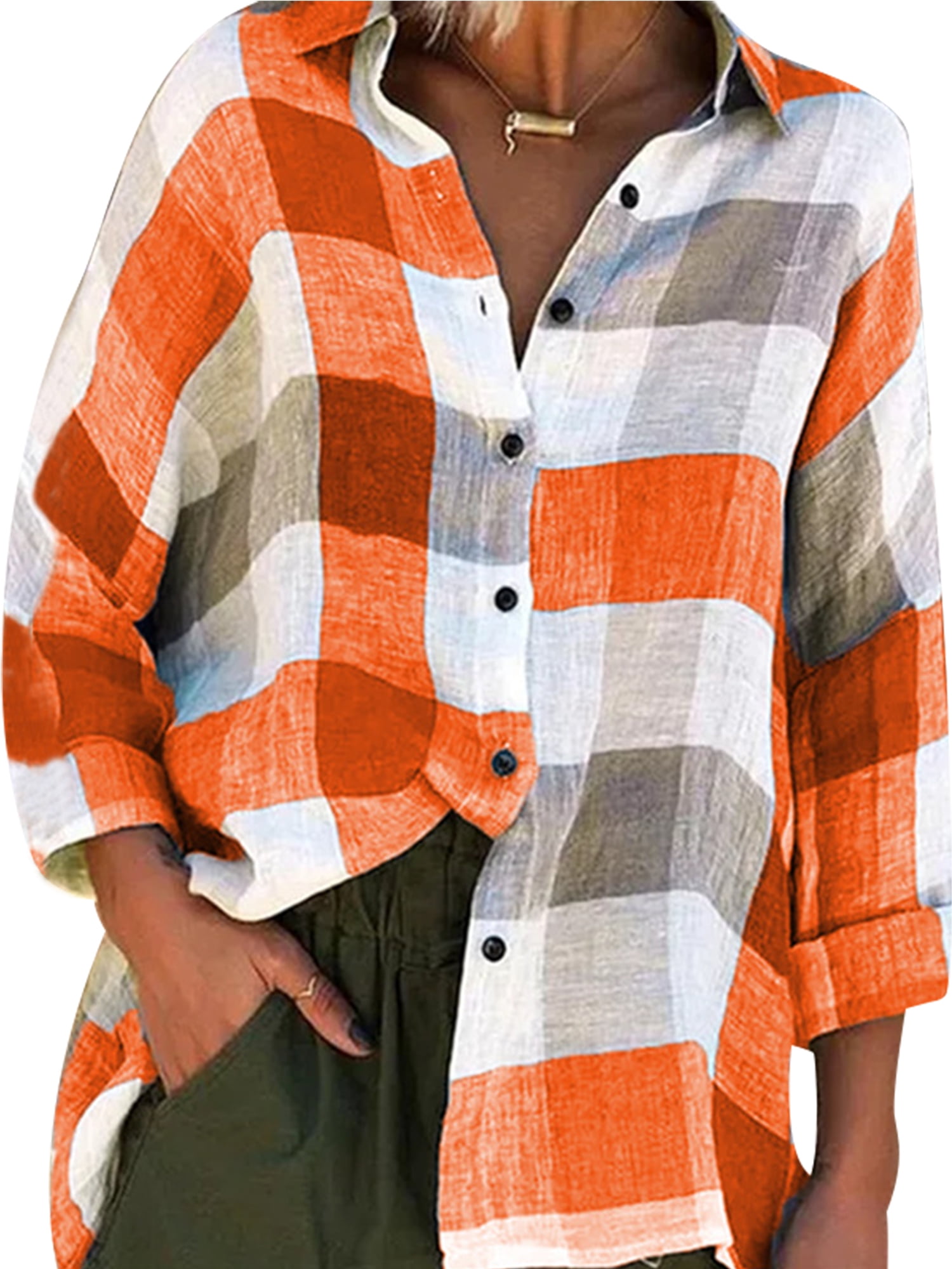 Womens Flared Sleeev Lapel Office OL Shirt bASIC Loose Tops Plus Size Blouse Tee