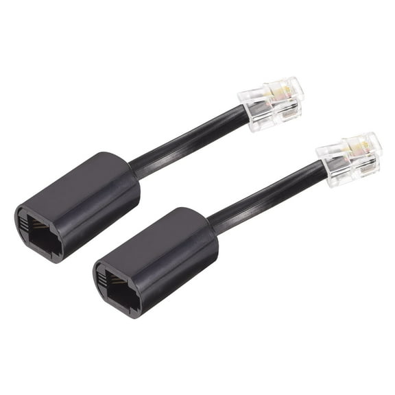 Uxcell Telephone Cord Detangler 360 Degree Rotating Landline Cable Anti-Tangle Phone Cord Black 2pcs