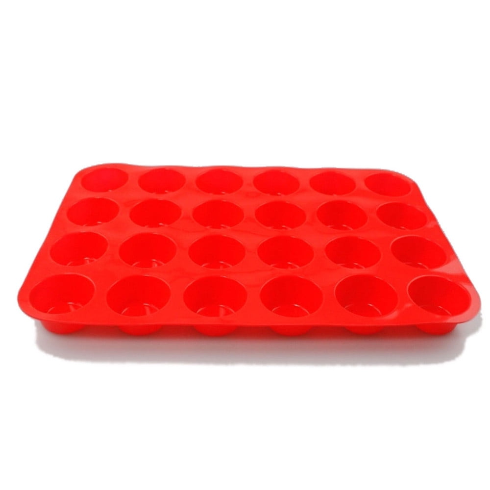 24 Cup Cavity Muffin Silicone Mini Cookies Cupcake Bakeware Pan Soap Tray Mould 