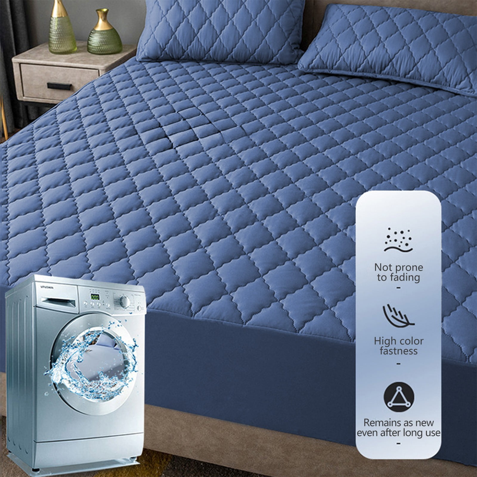 Splashproof Mattress Protector Laminated Bed Cover, Dust Proof Breathable Hypoallergenic Easy Clean Diaper Sheet Mattress Encasement, Bedroom Home Bedding Guest Room Hotel Bed Hat Essentials