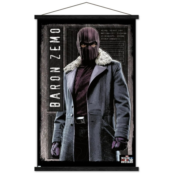 Marvel TeleVision Falcon and Winter Soldier - Baron Zemo Wall Poster with Wooden Magnetic Frame, 22.375" x 34"