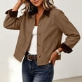 thumbnail image 5 of Valufy Women's Barn Jacket, Button Front Chore Jacket with Contrast Collar, Patch Pockets and Long Sleeves, Casual Workwear Layer for Fall, 5 of 9