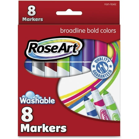 Rose Art Washable Markers Broadline 8/PK Bold/Ast CYC13