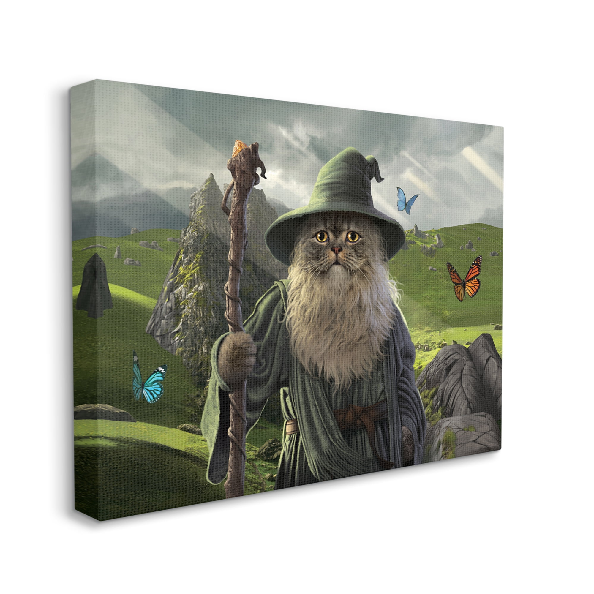 Stupell Industries Fantasy Wizard Scene Animals & Insects Painting Gallery Wrapped Canvas Art Print Wall Art, 40 x 30