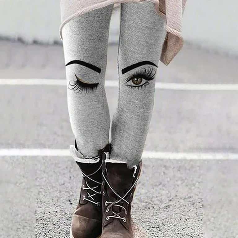 Women's Casual Ugly Printed Leggings Fashion Tights Long Pants High Waist  trousers