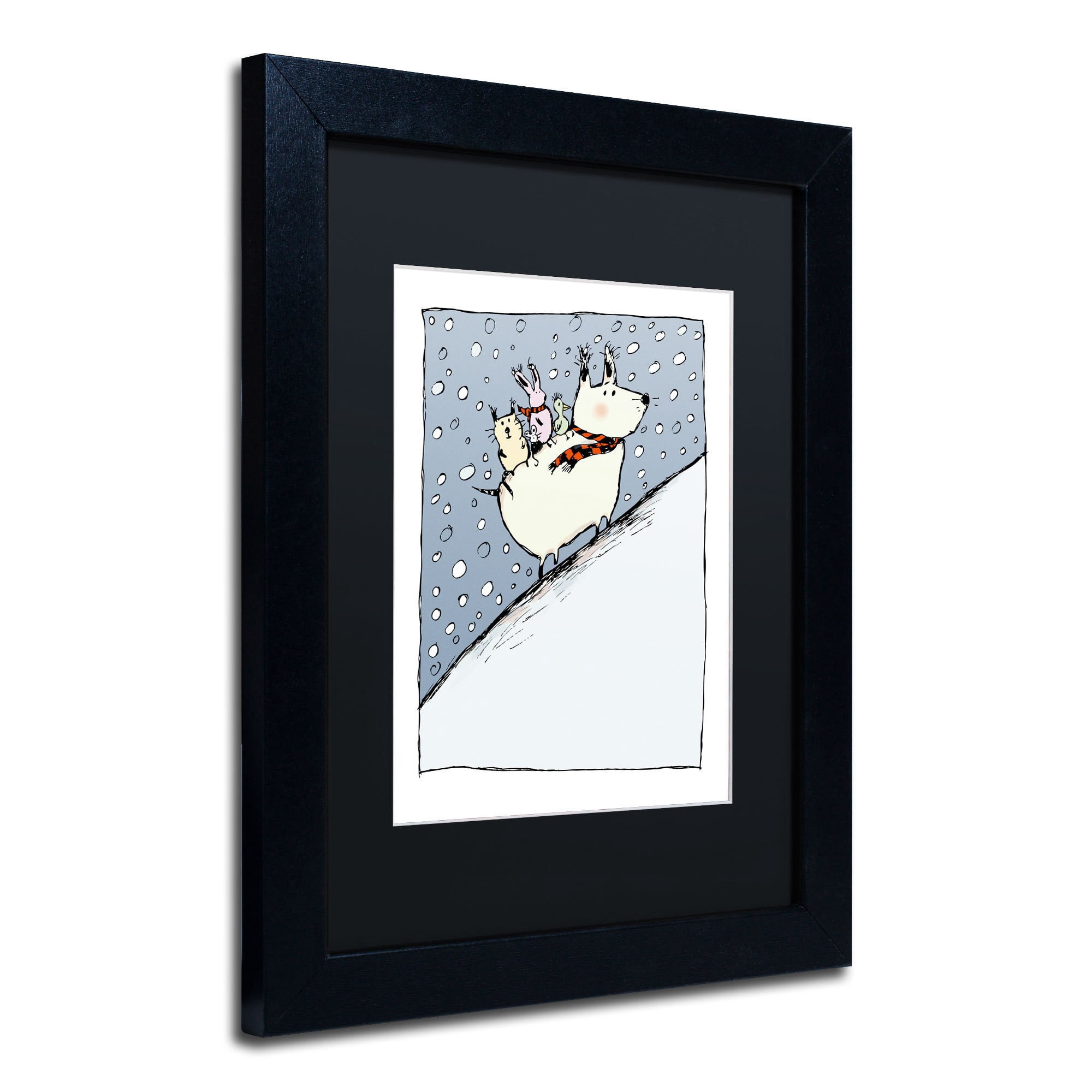 Trademark Fine Art "Kind Dog" Canvas Art by Carla Martell, Black Matte, Black Frame