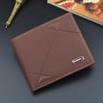 thumbnail image 1 of Cartera para hombre Cartera corta para hombre con múltiples tarjetas Cartera informal elegante Cartera suave con tres pliegues cruzados para jóvenes, 1 of 6