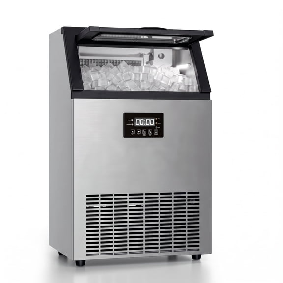 RIOXC Commercial Ice Maker 300LBS/24H, 20" Under Counter Ice Machine with 33LBS Storage Bin for Restaurants/Bars, ETL