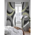 thumbnail image 3 of Sheer Curtains 84 Inches Long 2 Panels Set for Living Room, Sage Green Geometric Semi Sheer Curtains for Windows, Grey Retro Abstract Striped Art Voile Window Treatments Rod Pocket Curtain, 3 of 7