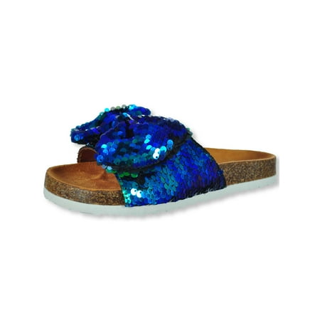 

Olivia Miller Girls Sequin Slide Sandals - pink/multi 3 youth