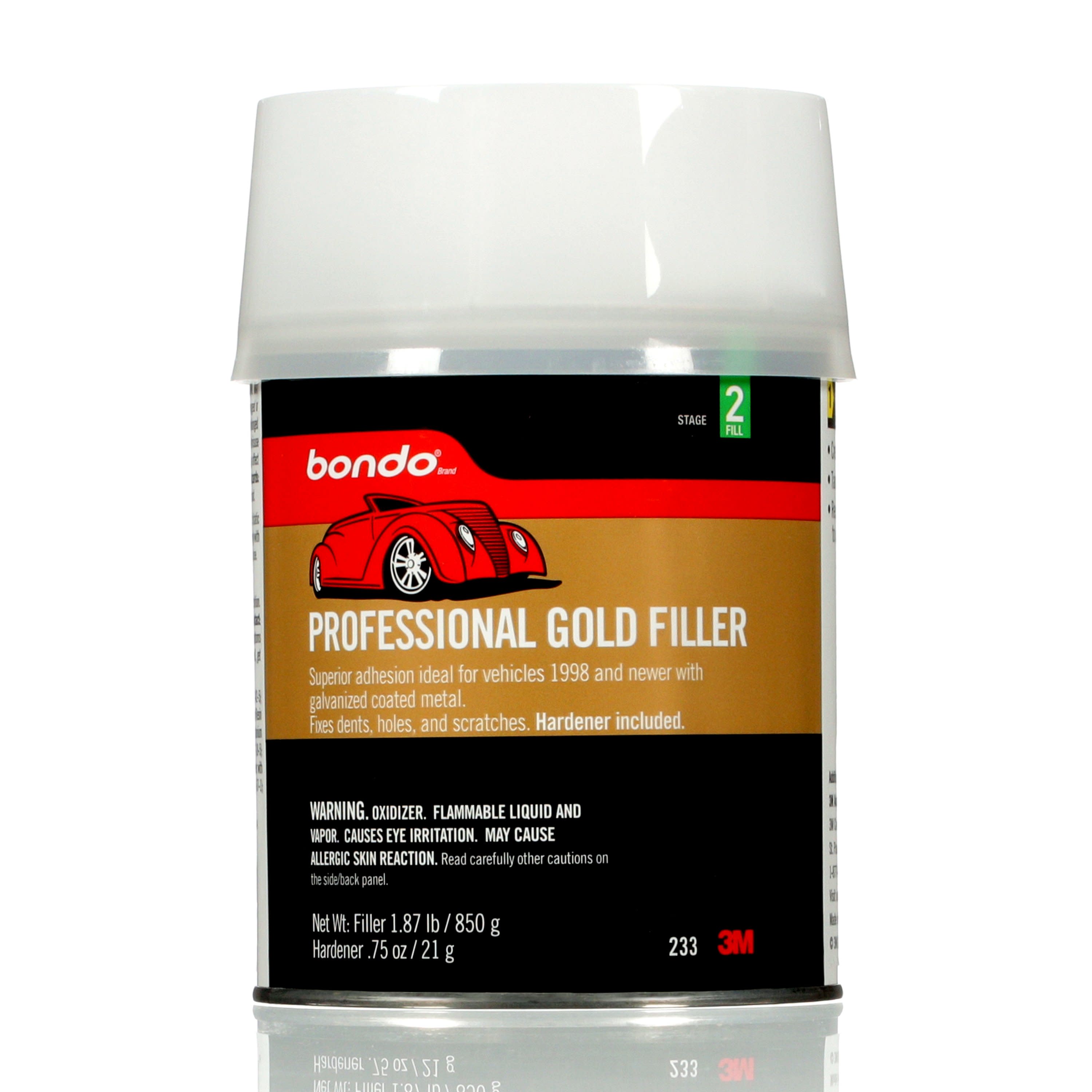 Bondo Auto Body Filler – 1 Quart (32 Oz) – Medium-Fiber Glass, Professional Grade