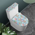 thumbnail image 2 of HELLHERO Rose Daisy Polyester Toilet Seat Lid Cover Set for Bathroom Supplies, Adjustable Easy to Clean Washable, Machine Washable, U-Shaped, 2 of 8