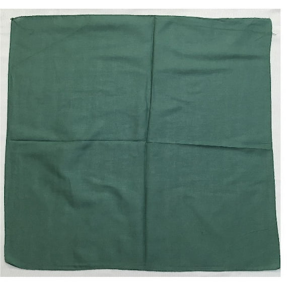 6 Forest Green Solid Color Bandana Head Wrap 100% Cotton 22"X22"