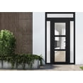 thumbnail image 6 of Front Exterior Prehung Metal-Plastic Door See-through / Manux 8555 Matte Black / 2 Side and Top Window / Office Commercial and Residential Doors Entrance Patio Garage 64" x 94" Left-hand Inswing, 6 of 6