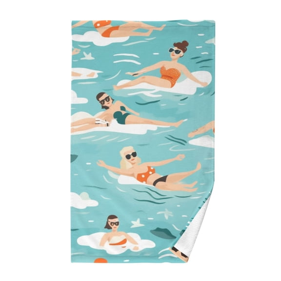 Swimmer Surfers Sea Hand Towel Bath Towels Face Towels Cotton Absorbent for Home Hotel Spa Swimming Yoga Sports